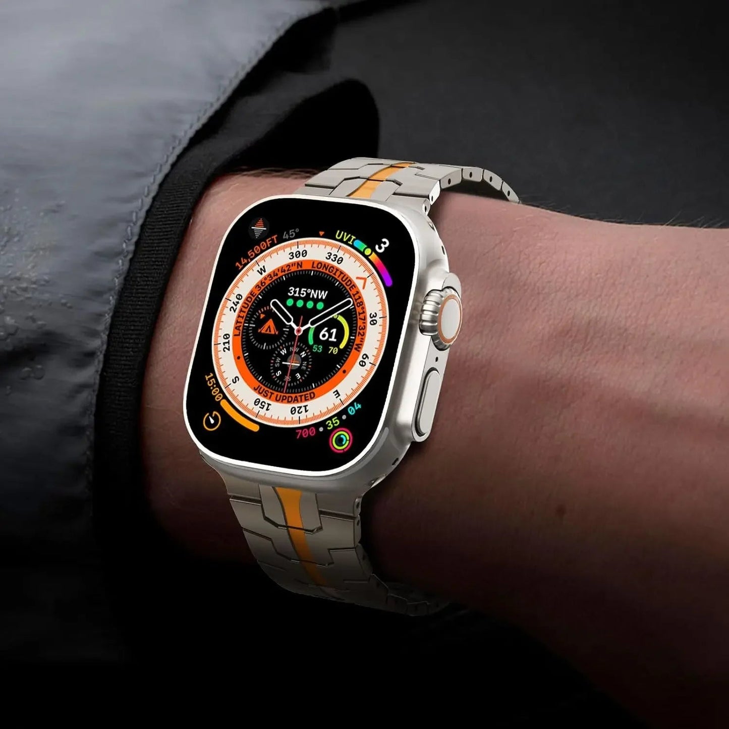 Stainless Steel Metal Watchband For Apple Watch-Ironman Version