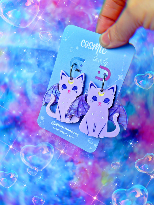 My Familiar Kitty Bat Earrings
