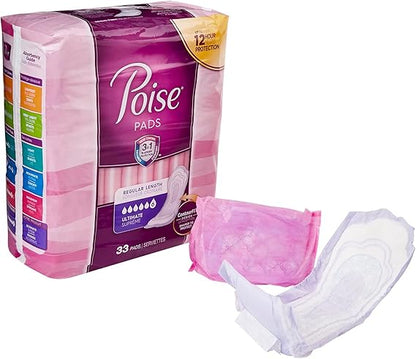 Poise Pads, Regular Length, Ultimate Absorbency 33 pads