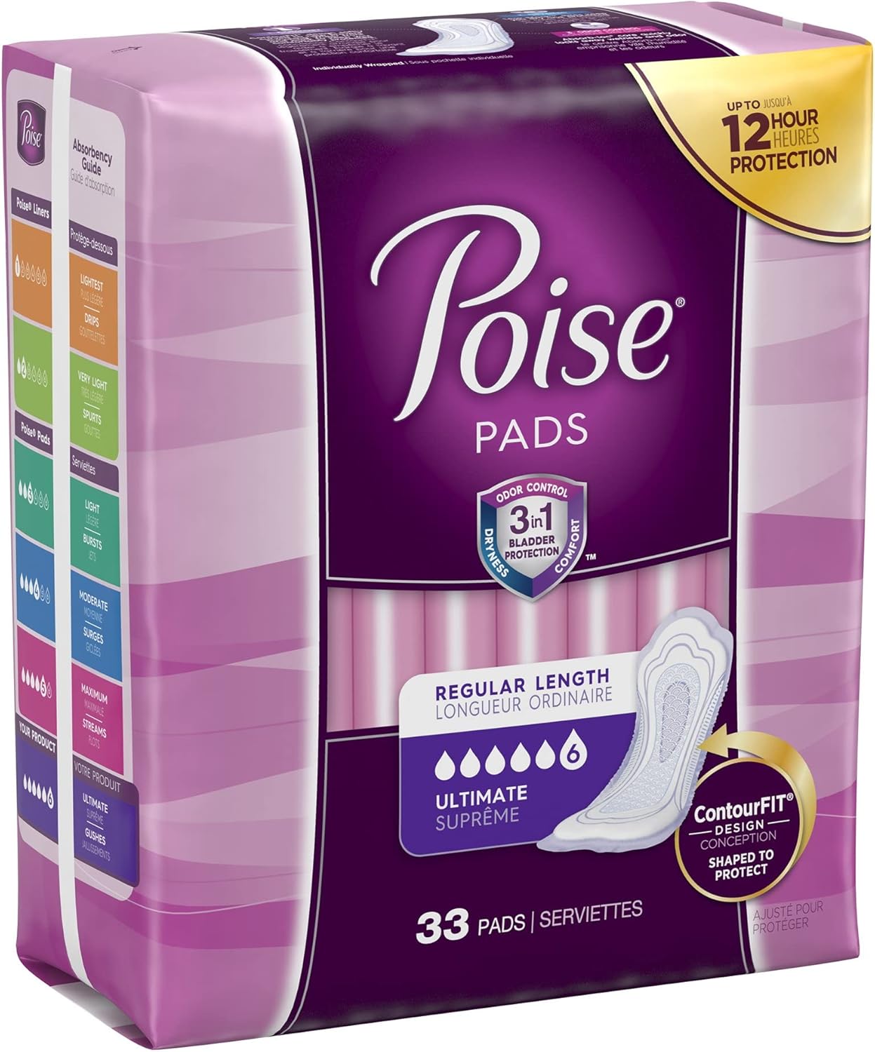 Poise Pads, Regular Length, Ultimate Absorbency 33 pads