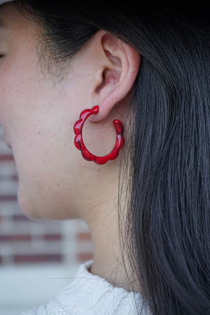 Scarlett Hoops - Crimson Red