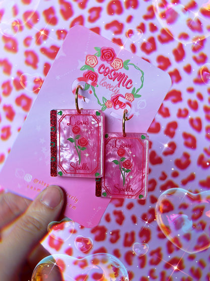 Love Spell Book Earrings