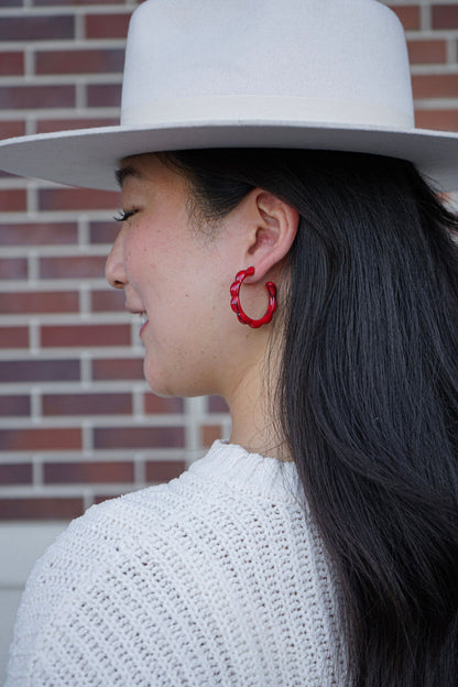 Scarlett Hoops - Crimson Red