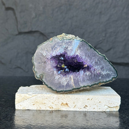 Deep Purple Amethyst Geode Cave, Perfect for Home Decor