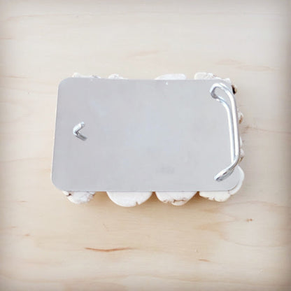 White Turquoise Slab Belt Buckle Medium Size 902m