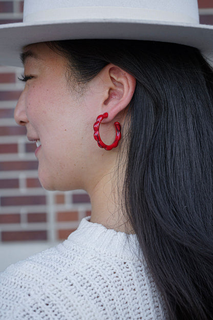 Scarlett Hoops - Crimson Red