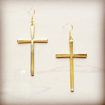 Gold Cross Earrings 211o