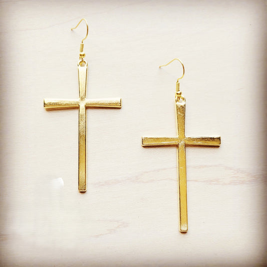 Gold Cross Earrings 211o