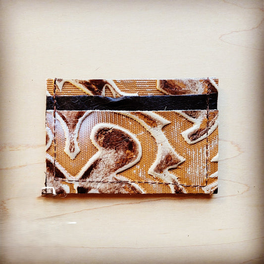**Embossed Leather Credit Card Holder-Sienna Laredo 602h