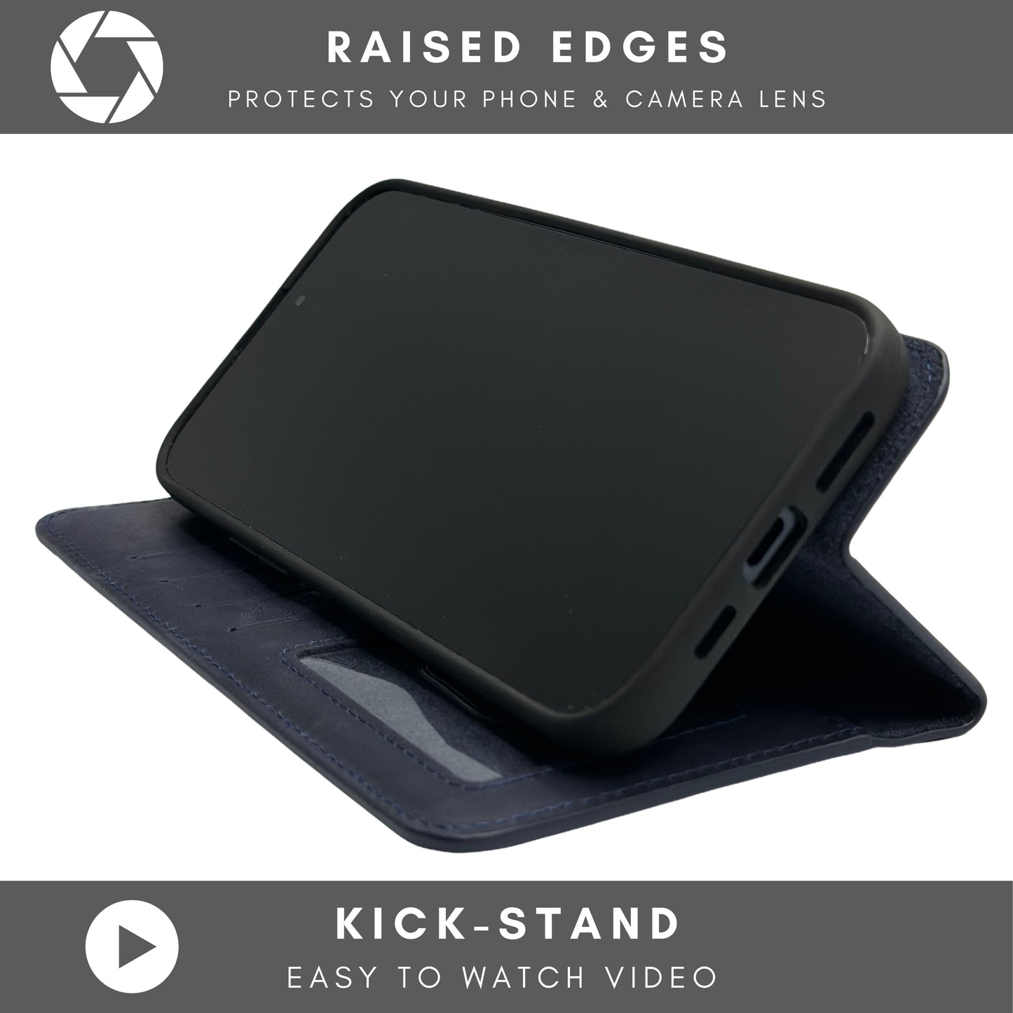 Vegas Premium Leather iPhone 15 Wallet Case with MagSafe | Detachable RFID Blocking Luxury Wallet