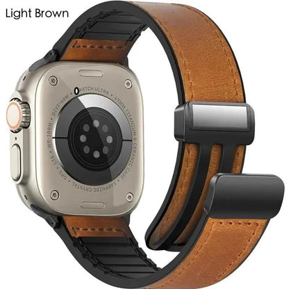 Magnetic Buckle Leather Band for Apple Watch