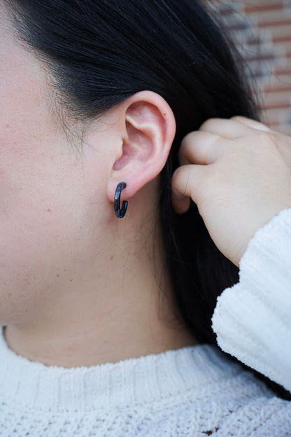 Micro Cam Mini Hoops - Midnight Shimmer