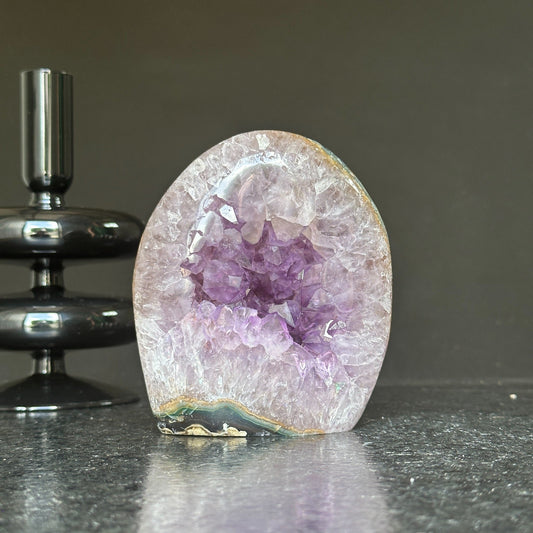 Deep Purple Amethyst from Uruguay, Extra quality geode cave for display