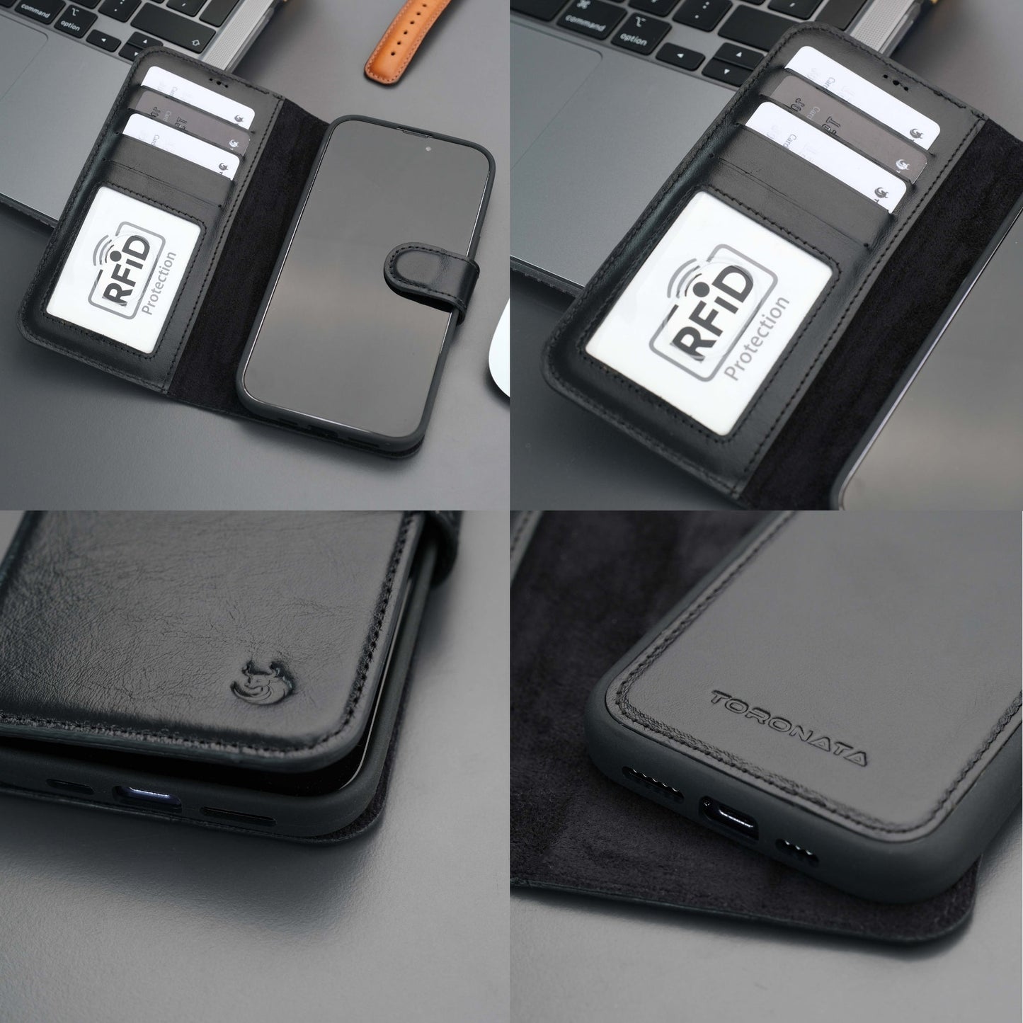 Casper Leather iPhone 15 Pro Wallet Case | Detachable MagSafe Compatible RFID Protection