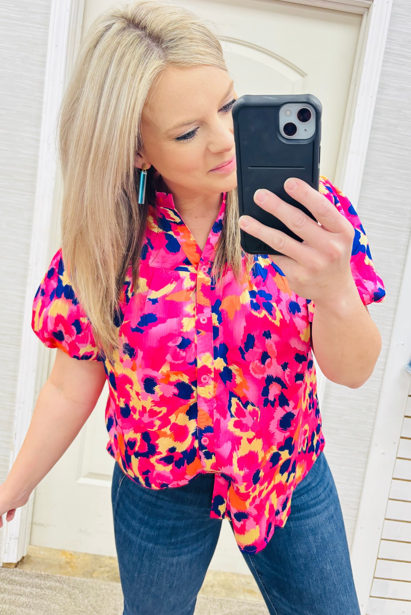 Pink & Purple Leopard Blouse