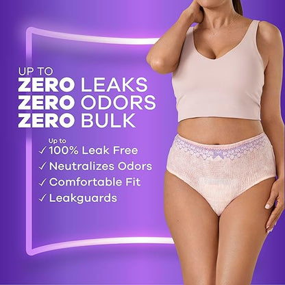 Always Discreet Adult Incontinence Underwear for Women and Postpartum Underwear, Small/Medium, Up to 100% Bladder Leak Protection, 32 Count