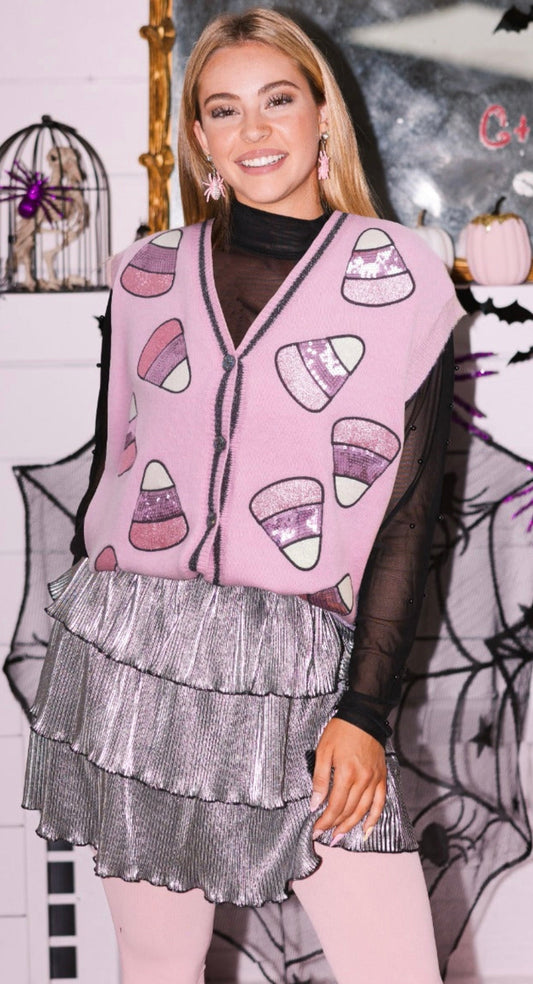 Pink Candy Corn Vest