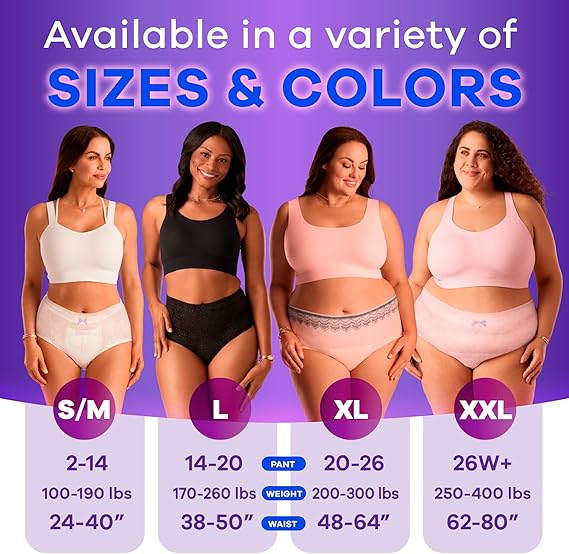 Always Discreet, Incontinence & Postpartum Underwear For Women, Maximum Protection, Small/Medium, 42 Count