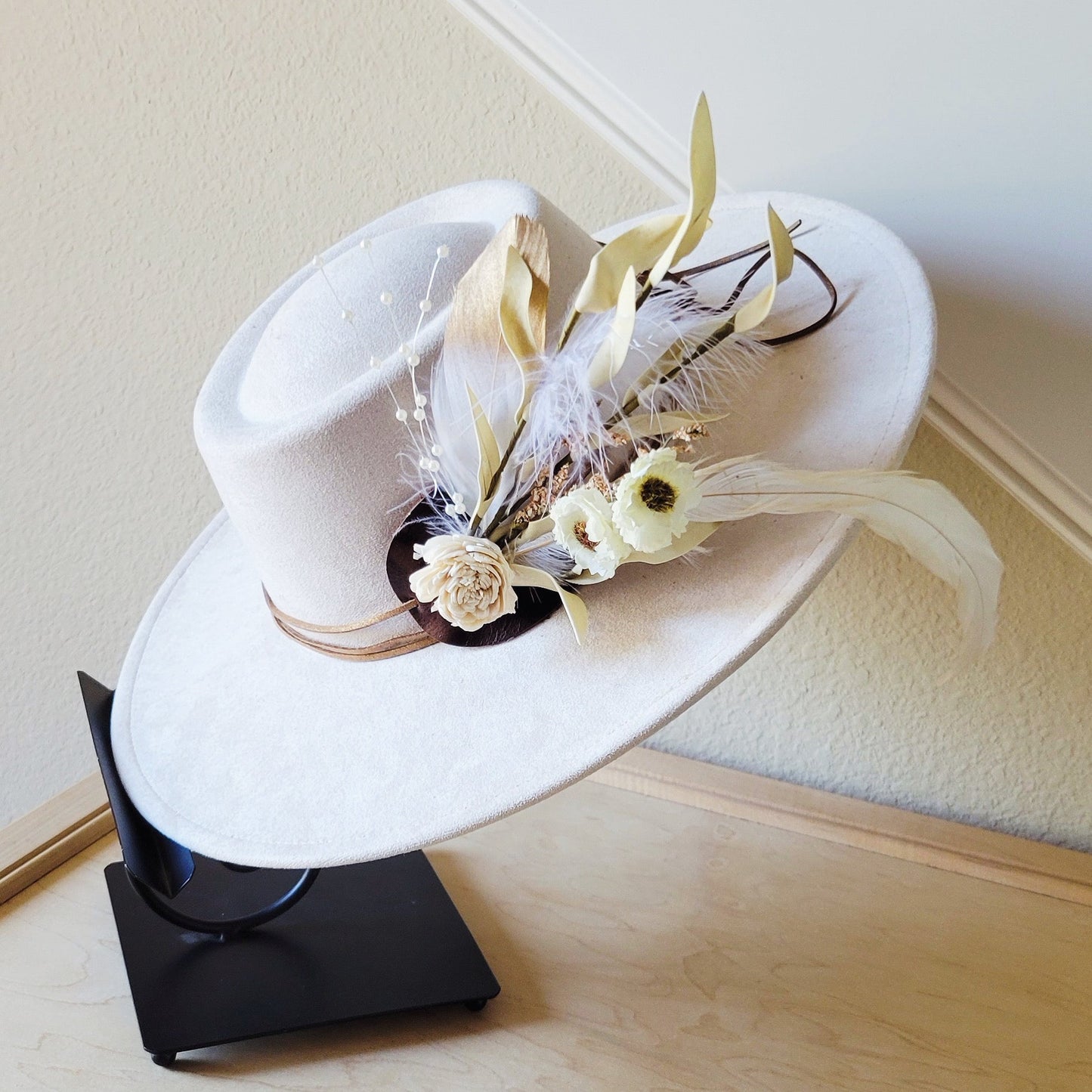 Boho Western Wedding Floral Bridesmaid Hat Band Only 984u