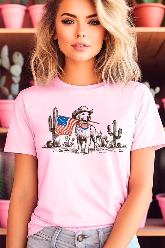 American Cowboy Dog Graphic Plus Tee