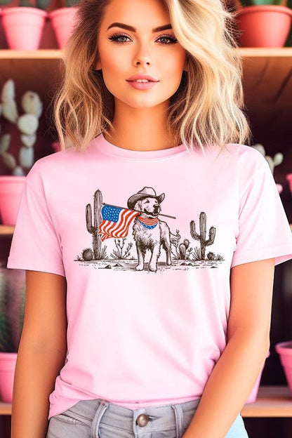 American Cowboy Dog Graphic Plus Tee