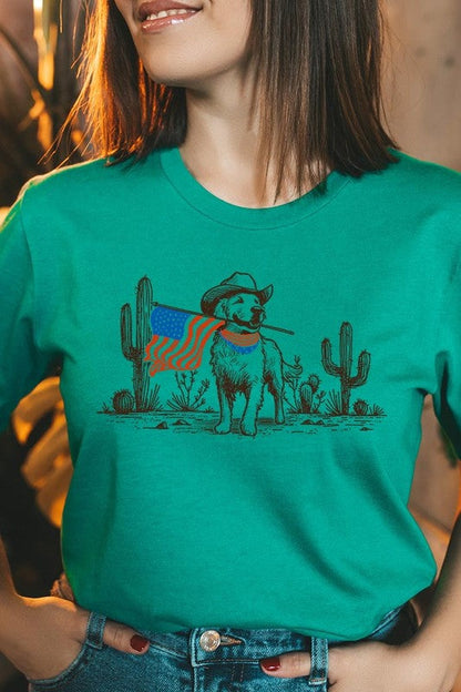 American Cowboy Dog Graphic Plus Tee