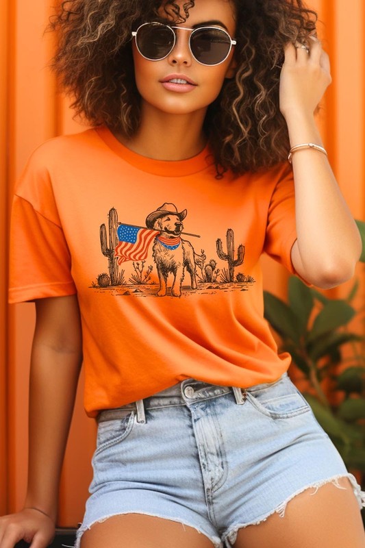 American Cowboy Dog Graphic Plus Tee
