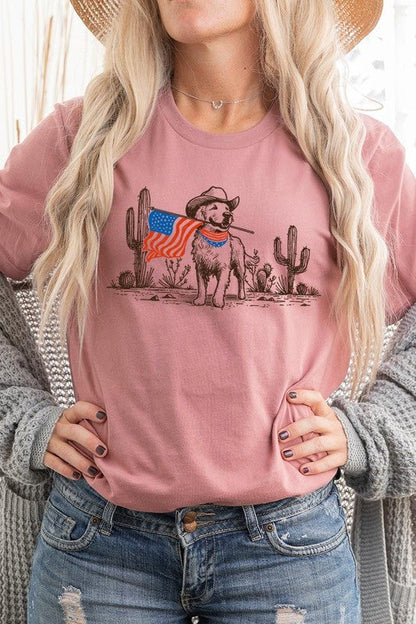 American Cowboy Dog Graphic Plus Tee