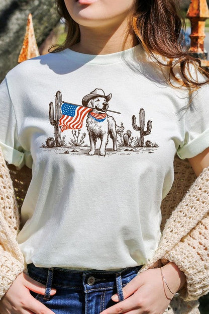 American Cowboy Dog Graphic Plus Tee