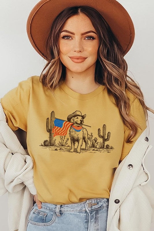 American Cowboy Dog Graphic Plus Tee