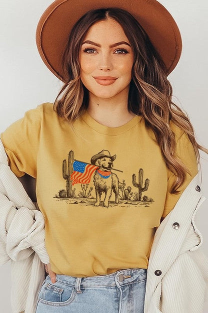 American Cowboy Dog Graphic Plus Tee