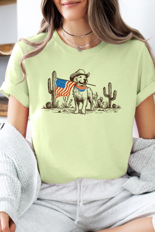 American Cowboy Dog Graphic Plus Tee