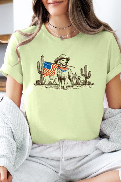 American Cowboy Dog Graphic Plus Tee