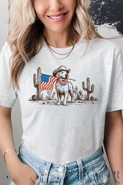 American Cowboy Dog Graphic Plus Tee