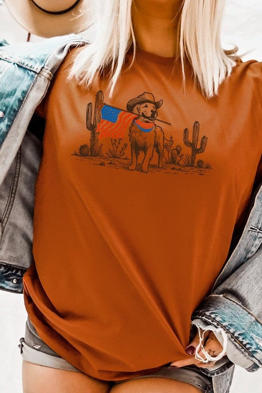 American Cowboy Dog Graphic Plus Tee