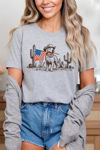 American Cowboy Dog Graphic Plus Tee