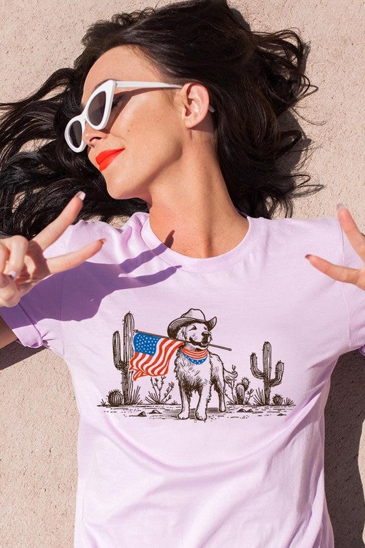 American Cowboy Dog Graphic Plus Tee