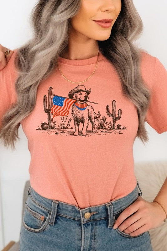 American Cowboy Dog Graphic Plus Tee
