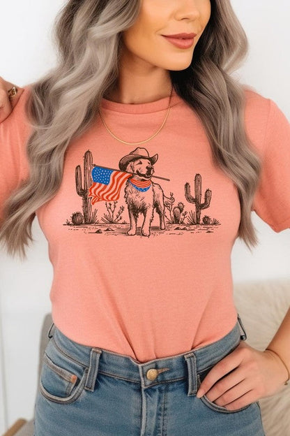 American Cowboy Dog Graphic Plus Tee