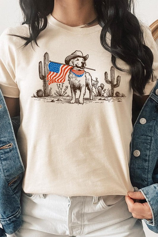 American Cowboy Dog Graphic Plus Tee