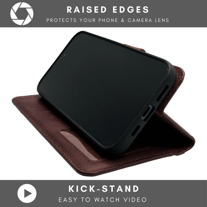 Vegas Premium Leather iPhone 15 Pro Max Wallet Case with MagSafe | Detachable RFID Blocking Luxury Wallet