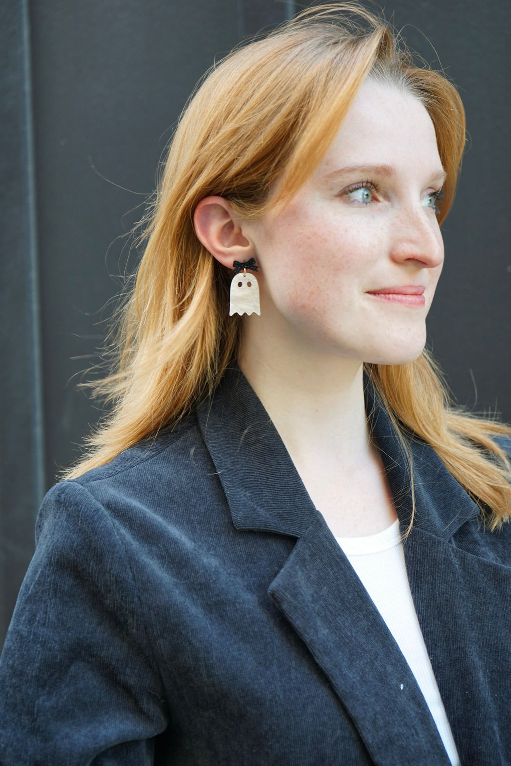 Bow Ghost Earrings - Light Pink Shimmer