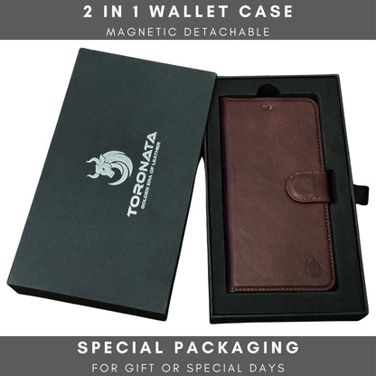 Vegas Premium Leather iPhone 15 Pro Wallet Case with MagSafe | Detachable RFID Blocking Luxury Wallet