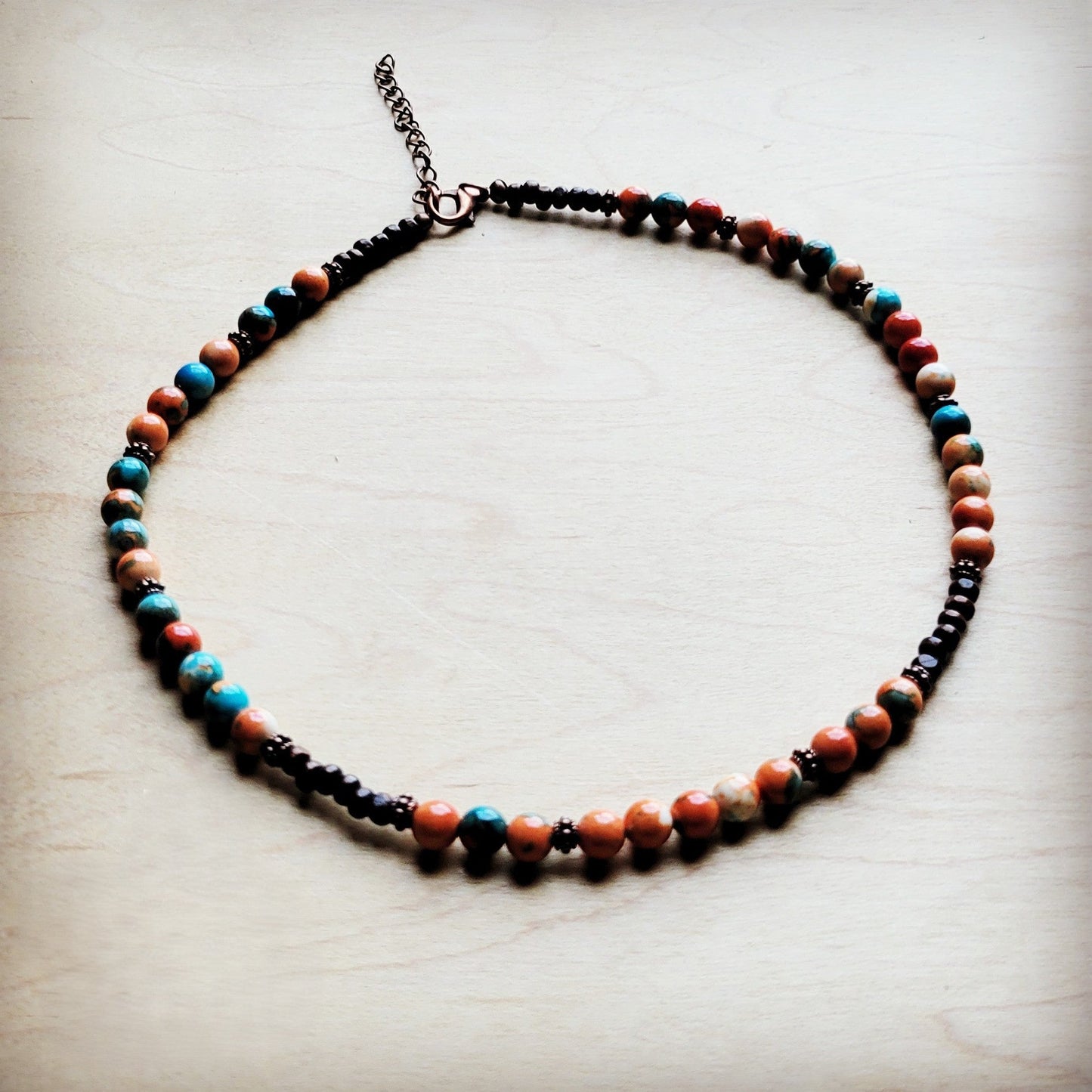 Multi-Colored Turquoise Beaded Collar Necklace 248L