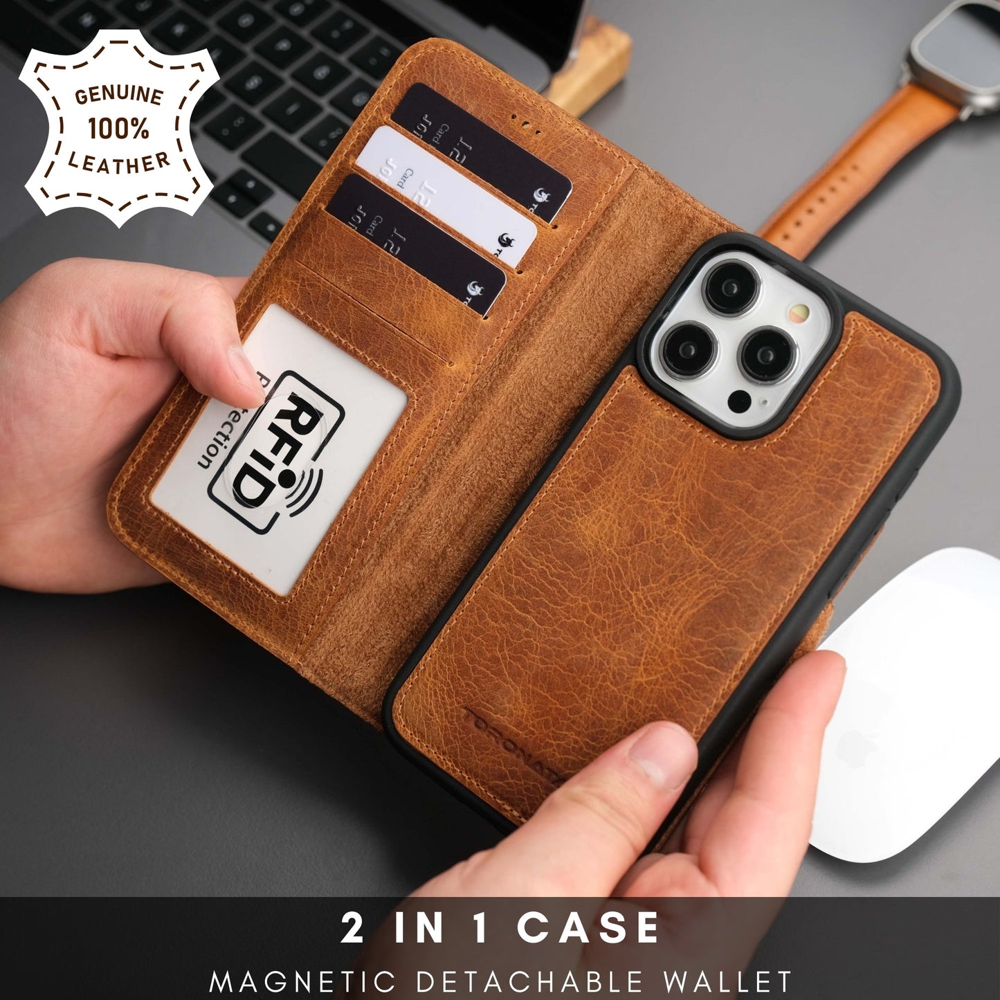 Casper Leather iPhone 14 Pro Wallet Case | MagSafe