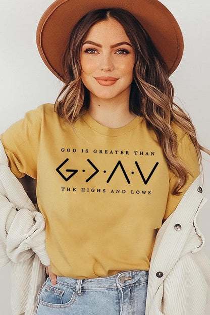 God is Greater Than Graphic Plus Tee