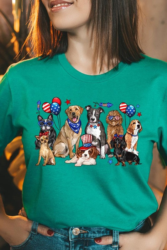 4th of July dogs Graphic Plus Tee