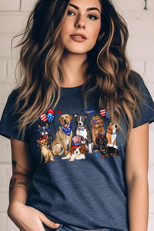 4th of July dogs Graphic Plus Tee