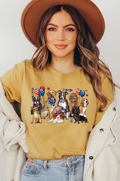 4th of July dogs Graphic Plus Tee