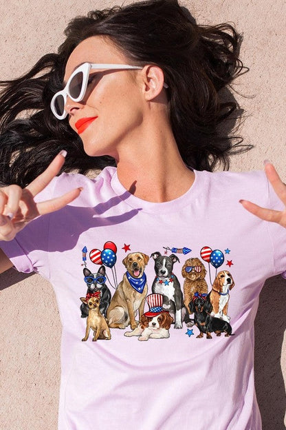 4th of July dogs Graphic Plus Tee